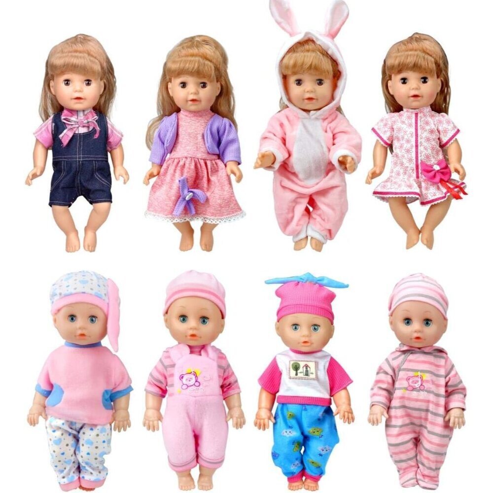 8-Sets Alive Baby-Doll-Clothes for 12 inch Baby Dolls 10-11-12 inch Handmade